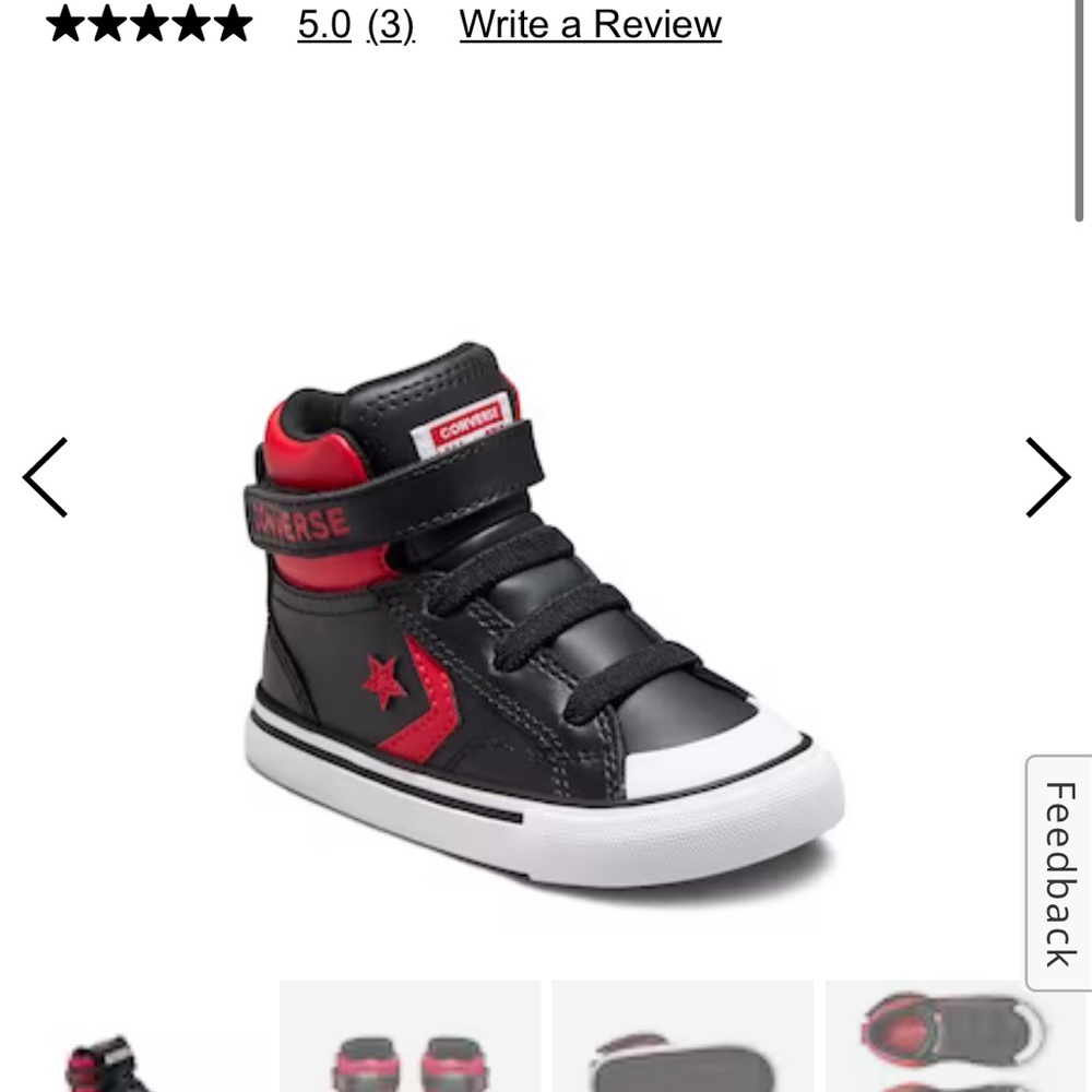 Black and red high top converse